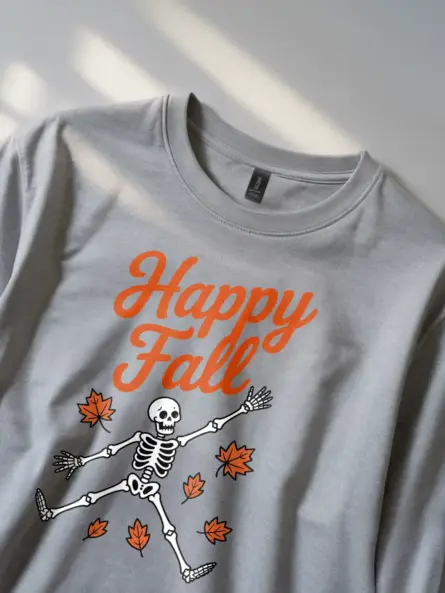 grey Shirt Lifestyle – Happy Fall Skeleton T-Shirt
