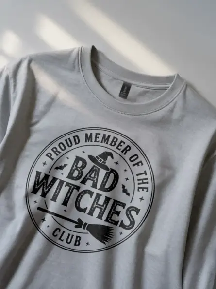 Funny Bad Witches Club T-Shirt – Vintage Witchy Halloween Tee - Image 5
