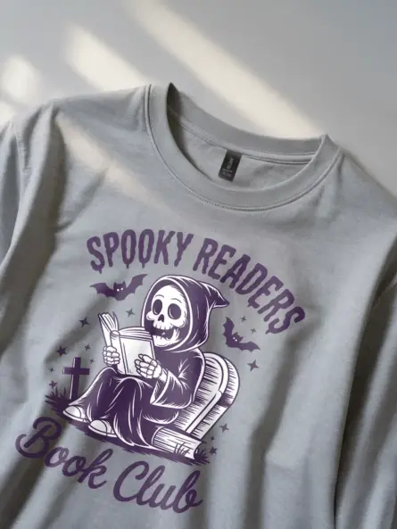 Grim Reaper Book Club Shirt – Spooky Readers Tee - Image 2