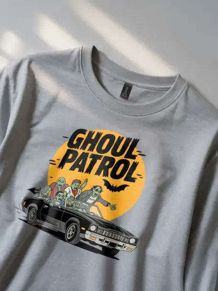 Lifestyle Shot grey Shirt Lifestyle – Retro Zombie Car T-Shirt