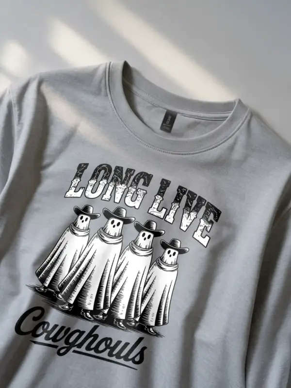 grey ghost cowboy Halloween apparel western ghost cowboy t-shirt
