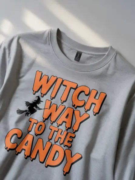Witch Way to the Candy Shirt – Funny Halloween Tee for Kids & Parents - Image 2