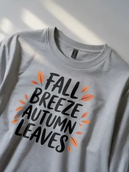 Autumn Leaves T-Shirt – Minimalist Fall Quote Tee for Cozy Aesthetic - Image 2