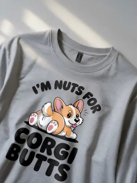 Corgi Butt T Shirt Hilarious Cartoon Dog Lover Gift Tee - Image 2