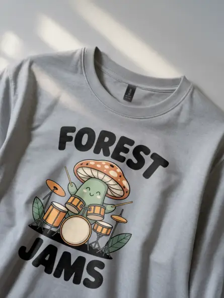 Cottagecore Mushroom T-Shirt Forest Jams Design - Image 2