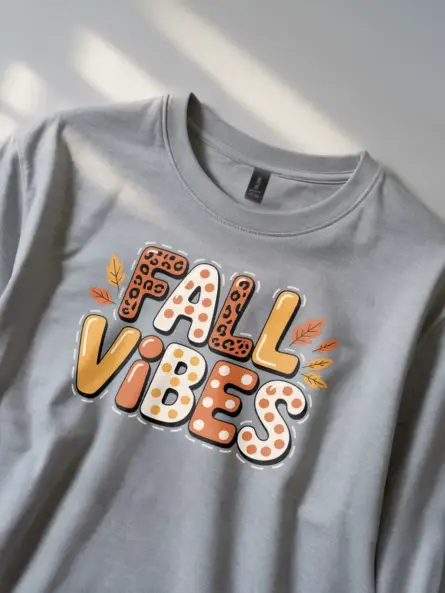 Trendy Fall Vibes T Shirt – Leopard & Polka Dot Autumn Top - Image 2