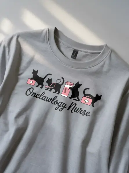 Funny Nurse Cat Shirt – Onclawlogy Design for Oncology Nurses - Image 2