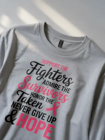 Support the Fighters Hope Shirt – Inspirational Pink Ribbon Tee - Image 3