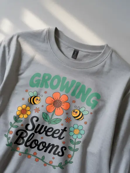 Whimsical Flower T-Shirt for Kids – Growing Sweet Blooms Design - Image 2