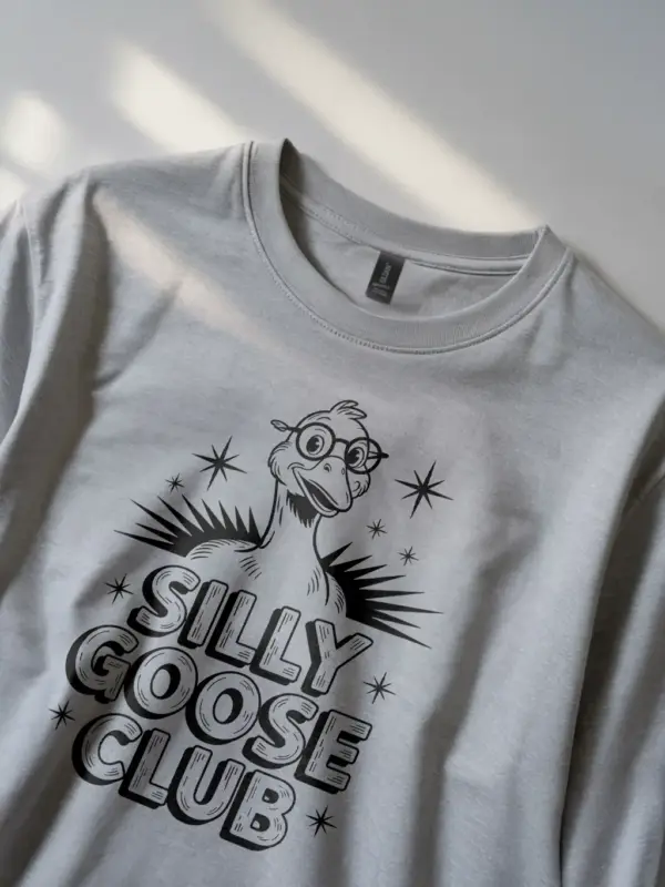 Lifestyle shot silly goose club shirt funny gift for adults