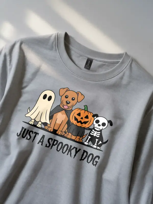 grey lifestyle – Pet Lover Ghost Dog Shirt – spooky dog halloween t-shirt