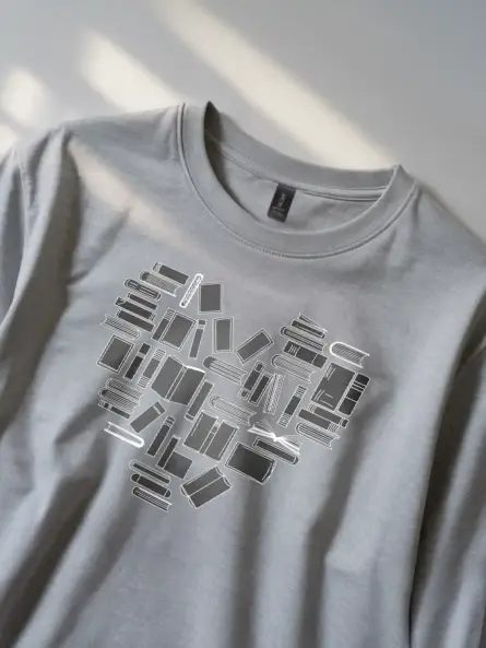 Book Heart Shirt – Stunning Minimalist Tee for Literary Lovers - Image 2