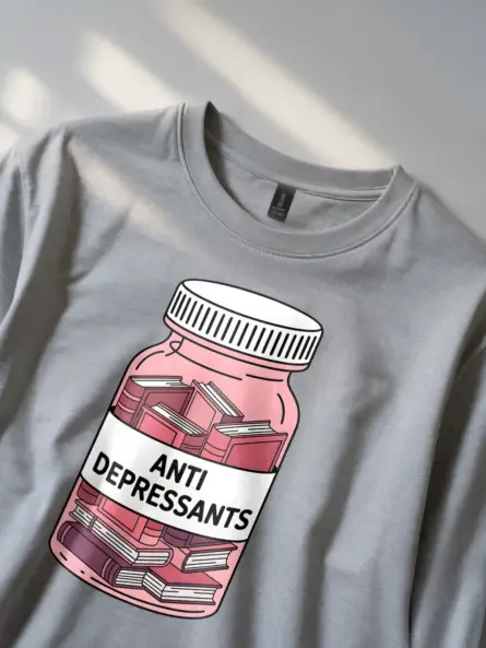 Books Are My Antidepressants Shirt – Relatable Mental Health Tee - Image 2