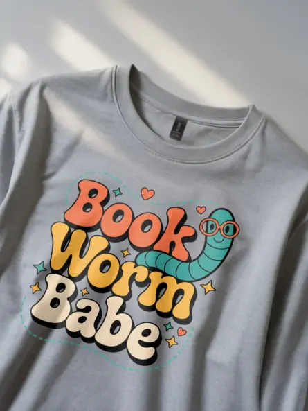 Retro Bookworm T-Shirt for Readers – Cute & Quirky Vintage Design - Image 2
