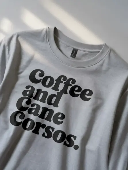 Cozy Coffee and Dog Shirt – Cane Corso Retro Graphic Tee - Image 2