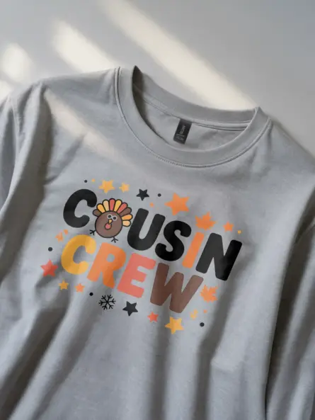 Cousin Crew T-Shirt – Cute Matching Thanksgiving Family Tee - Image 5