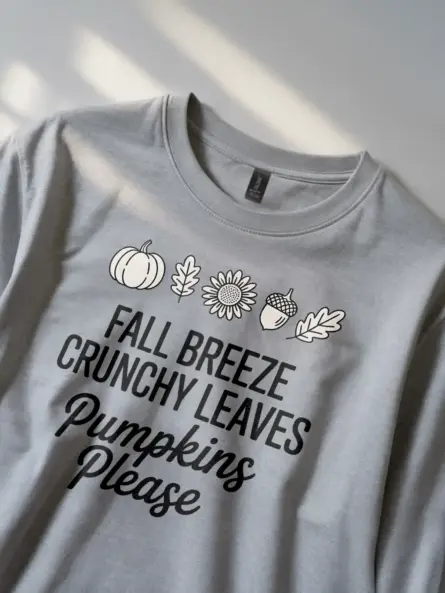 Minimalist Crunchy Leaves Shirt – Cozy Fall Breeze Graphic Tee - Image 2