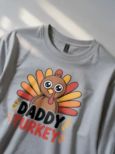 Daddy Turkey Shirt Funny Thanksgiving Tee for Dads - Image 2