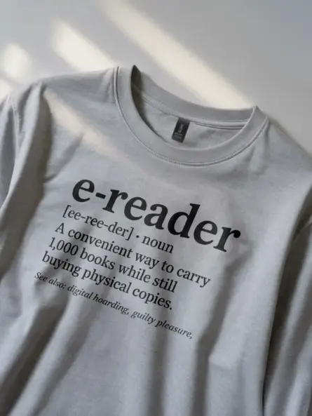 Clever E-Reader Definition T-Shirt – Funny Book Hoarder Tee for Kindle Fans - Image 5