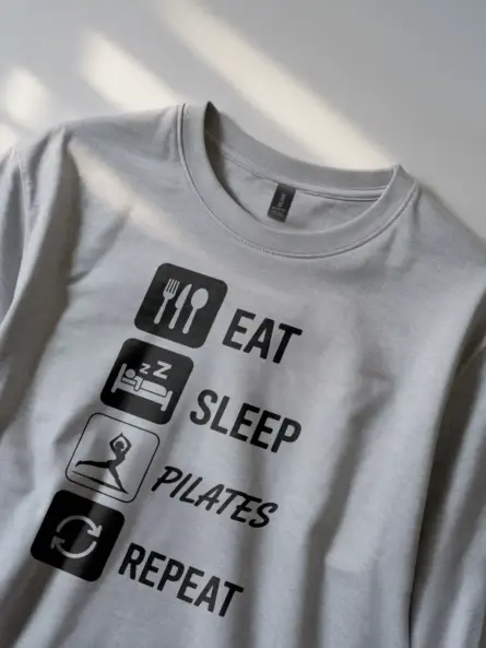 Motivational Eat Sleep Pilates T-Shirt for Instructors & Pilates Lovers - Image 2