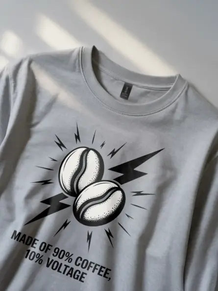 Electrician Coffee T-Shirt – 90% Coffee, 10% Voltage - Image 2