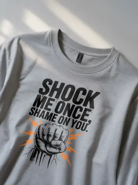 Electrician Distressed T-Shirt with Power Fist & Bold Quote - Image 3