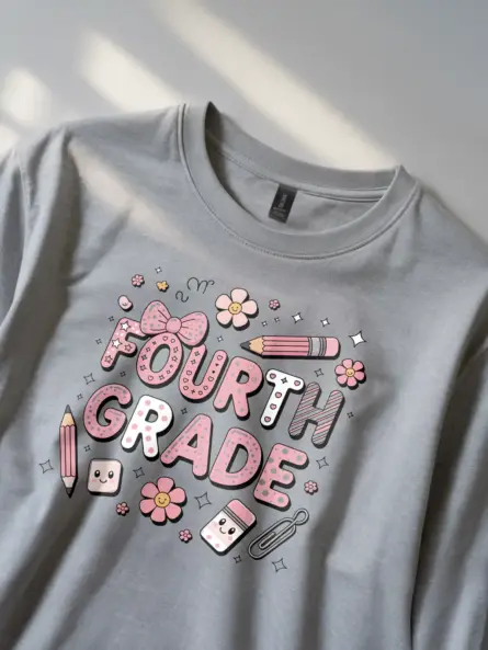 Fourth Grade Shirt – Glitter Kawaii Back to School Tee - Image 2