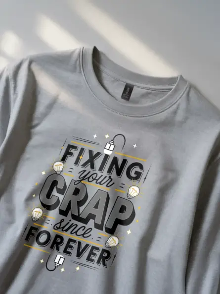 Fixing Your Crap Funny Electrician T Shirt - Image 2