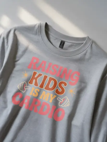 Funny Mom Workout T-Shirt – Raising Kids Is My Cardio - Image 8