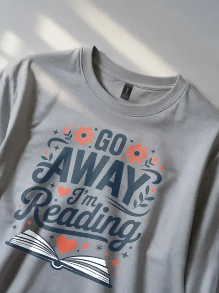 Go Away I'm Reading Shirt – Whimsical Vintage Tee for Book Lovers - Image 2