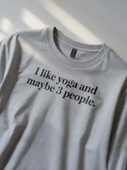 I Like Yoga and Maybe 3 People Shirt – Witty Minimalist Tee for Introverts - Image 2