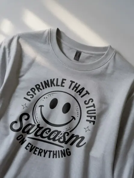 grey Lifestyle Shot Black I Sprinkle That Stuff sarcasm graphic tee