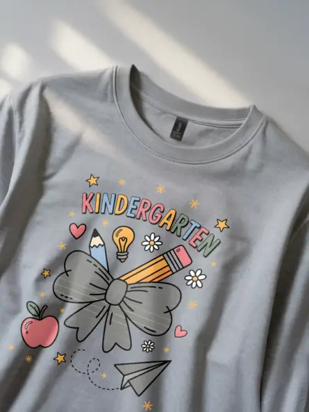 Kindergarten Shirt – Pastel Teacher Team Back-to-School Tee - Image 2