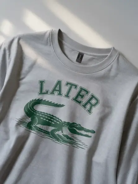 Minimalist Alligator T-Shirt – Collegiate Wordplay Tee - Image 2