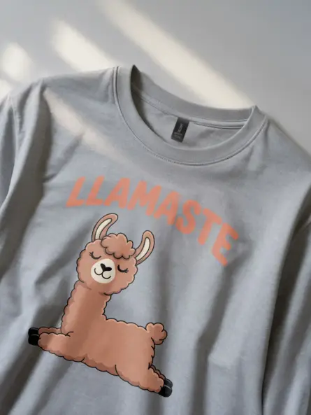 Playful Llamaste Shirt for Yoga Lovers – Funny Animal Tee - Image 2