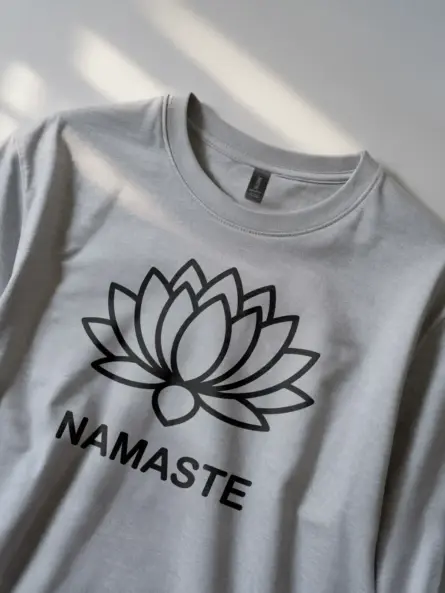 Lotus Flower Namaste Shirt – Minimalist Spiritual Yoga Tee - Image 2