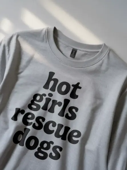 Rescue Dog Mom Shirt – Funny Hot Girls Rescue Dogs Minimalist Tee - Image 3