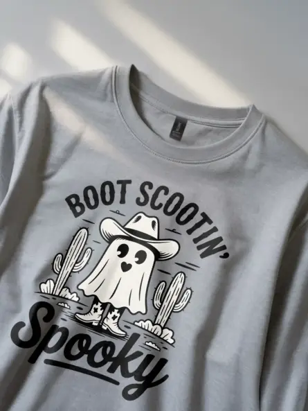 Grey close-up – cactus desert ghostcore design cowboy ghost Halloween shirt