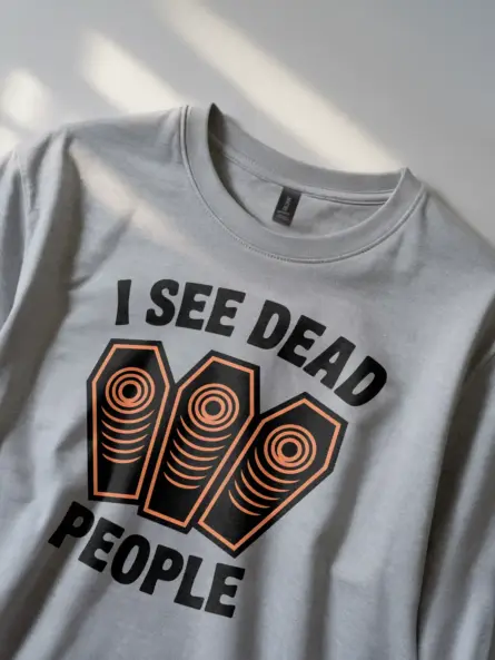 grey Lifestyle grey I See Dead People Coffin Halloween T-Shirt – funny coffin halloween shirt