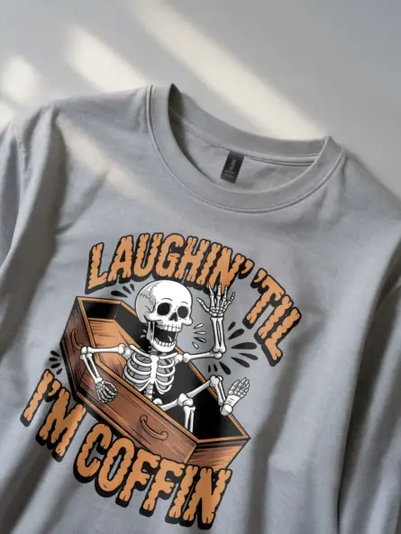grey halloween party wearing resting in pieces skeleton tee – funny goth vibe