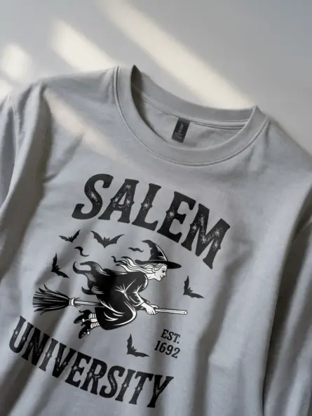 Spellbinding Vintage Salem University Witch T-Shirt - Image 11
