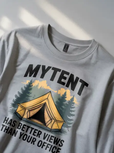 Better Views Camping Quote Shirt – Funny Outdoor Adventure Tee - Image 2