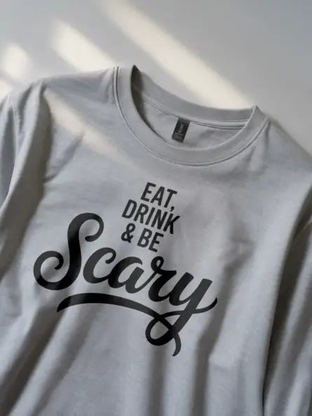 Bold Eat Drink Be Scary Shirt – Minimalist Halloween Party Tee - Image 3