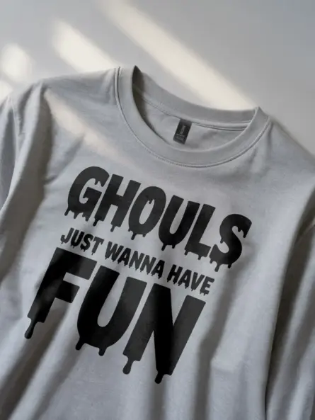 Ghouls Just Wanna Have Fun Shirt – Retro Dripping Text Halloween Tee for Partygoers - Image 3