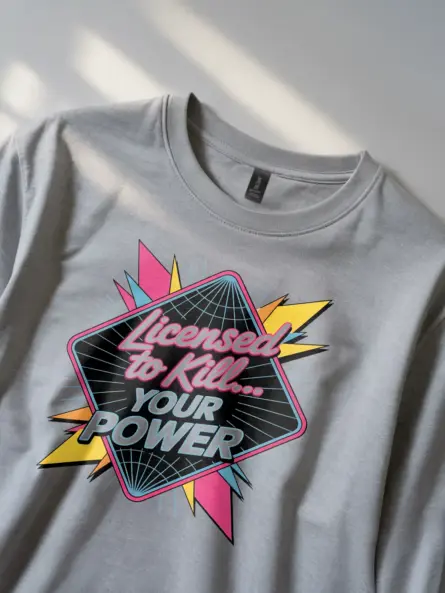 Electrician Neon Retro T-Shirt – Licensed To Kill - Image 2