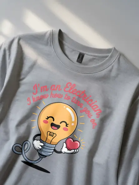 Funny Electrician Pun T-Shirt – Turn You On - Image 5