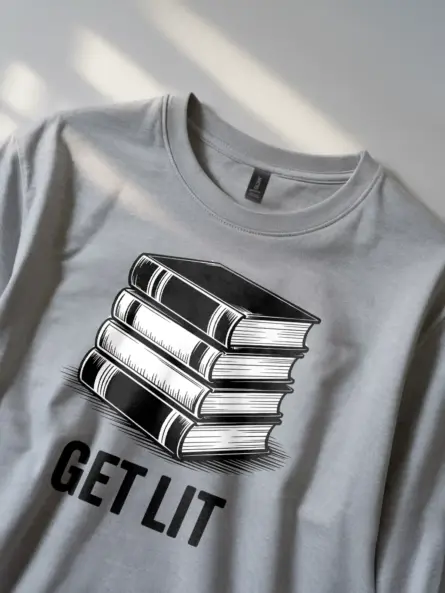 Get Lit Book Shirt – Clever Literary Pun Tee for Readers & Teachers - Image 2