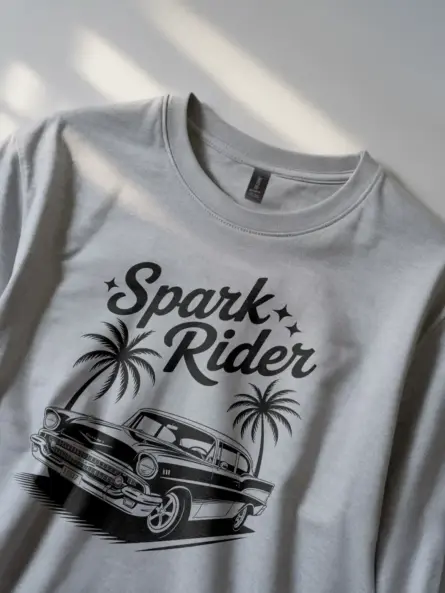 Retro 1957 Chevy Bel Air T-Shirt – Spark Rider Graphic Tee - Image 2