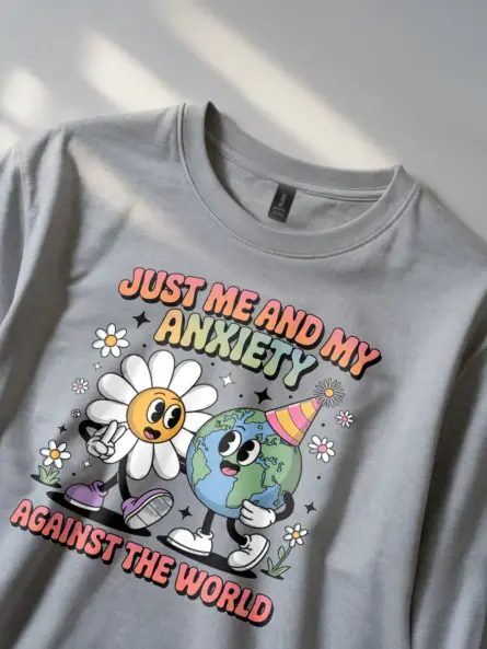 Retro Anxiety T-Shirt – Just Me & My Anxiety - Image 2