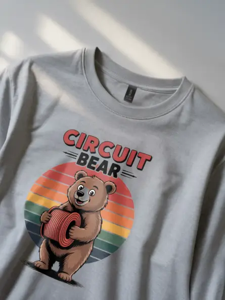 Vintage Electrician Bear T-Shirt for Techies - Image 5